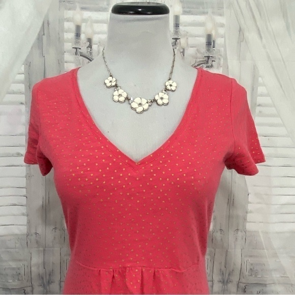 Boden Size 6 Reg Melissa Jersey Knit Polka Dot Dress Strawberry Pink Gold EUC - Picture 3 of 8